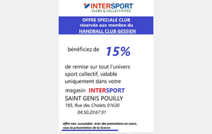 Partenariat Intersport Saint Genis Pouilly