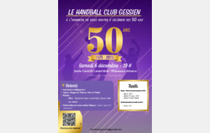 Les 50 ans du Handball Club Gessien : Réservez votre soirée !
