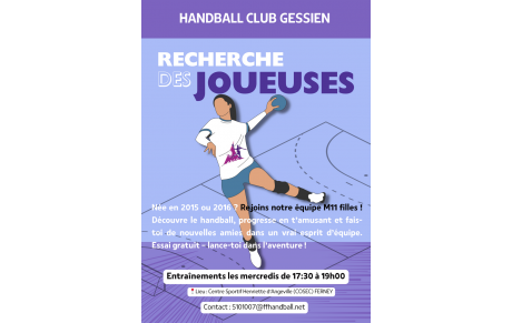 Recrutement M11 ans Filles